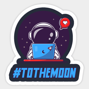 To the moon, crypto moon boy Sticker